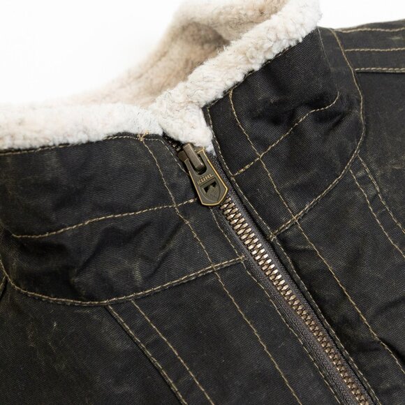 Kuhl Jacket Sherpa Lined Vintage Patina Dye Canvas Burr Brown - Picture 5 of 16